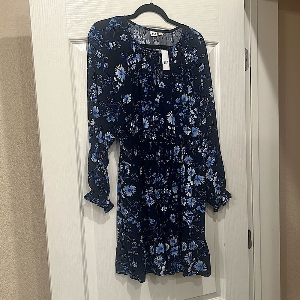 Blue and navy floral dress/ long shirt